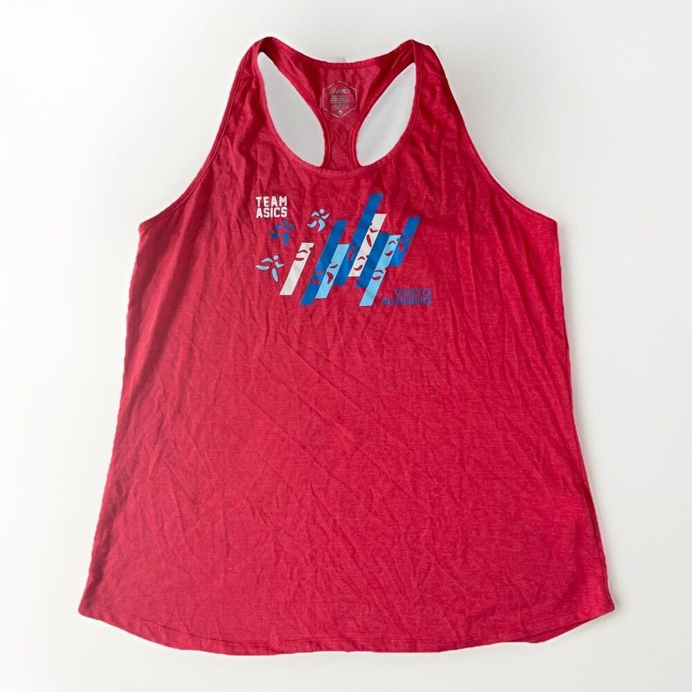 ASICS Retro Racerback Tank Top Geometric‎ Women’s size XL Tokyo Team Running Gym
